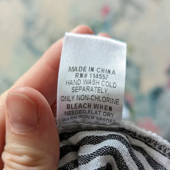 THML Tribal Dress Blue And White Stripes Size L - Picture 7 of 9